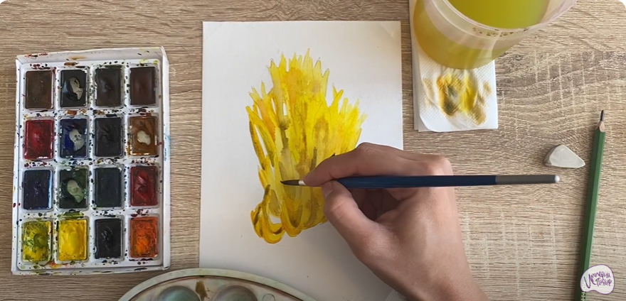 Рисуем Рогатик жёлтый