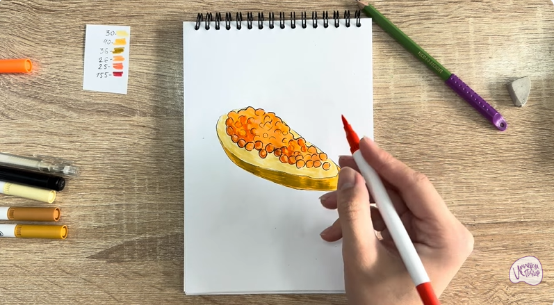 Рисуем Бутерброд с красной икрой