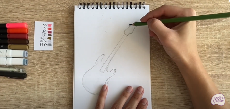 Рисуем Электрогитара