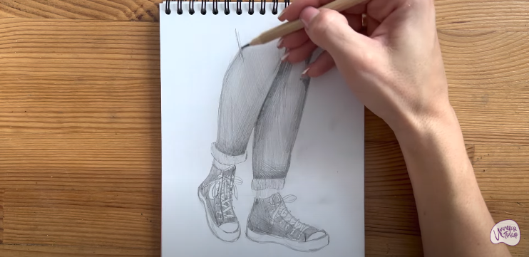 Рисуем Кеды с ногами