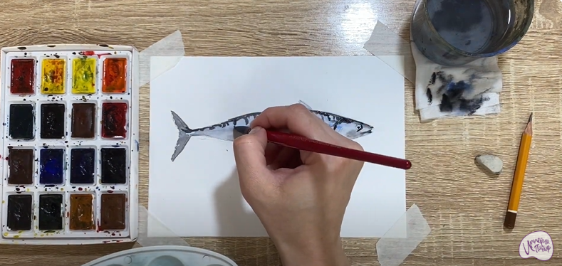 Рисуем Скумбрия