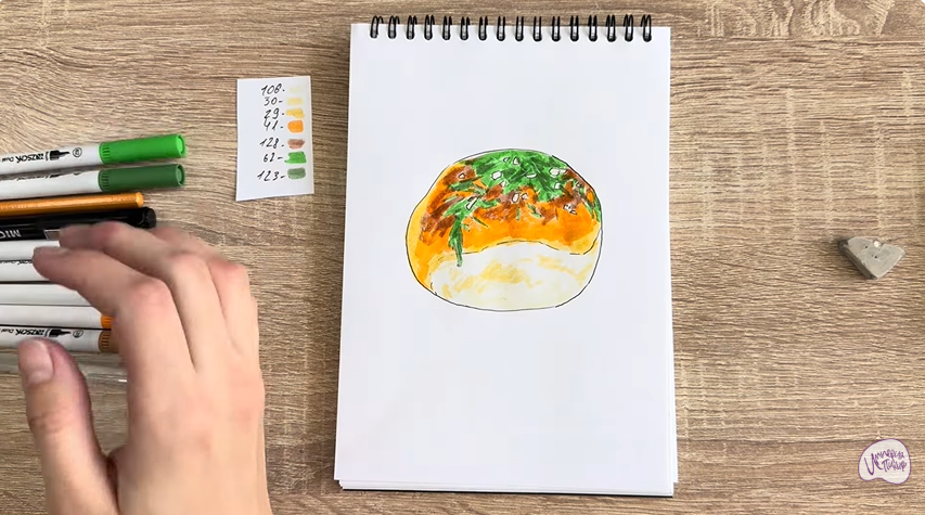 Рисуем Пампушка с чесноком