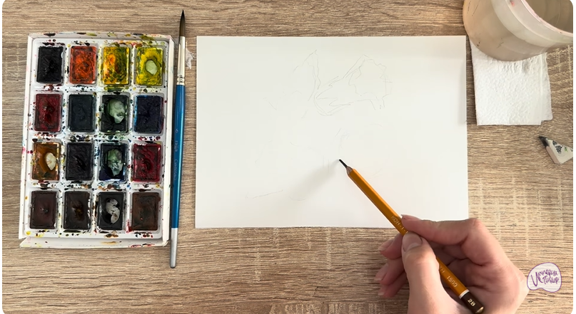 Рисуем Алтей лекарственный