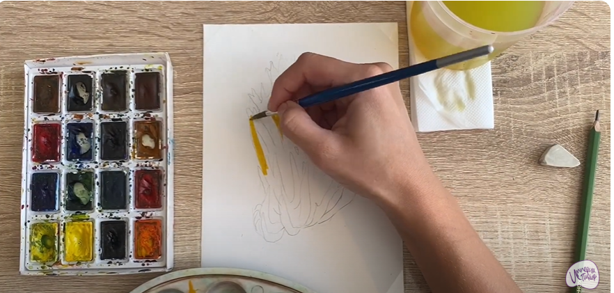 Рисуем Рогатик жёлтый