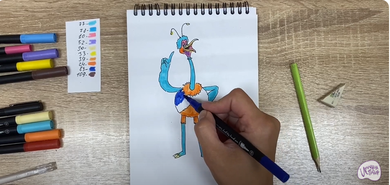 Рисуем Птица Тинк из мультфильма "Маракуда"