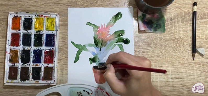 Рисуем Цветок "Эхмея"