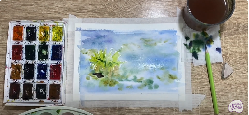Рисуем Кочка на болоте