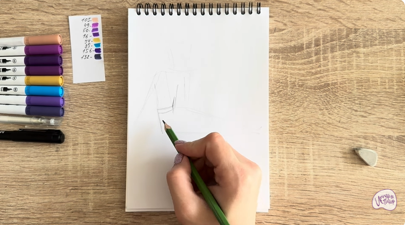 Рисуем Шамаханская Царица из "Три богатыря"