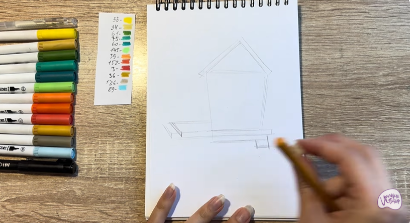 Рисуем Вася из мультфильма  "Домики"