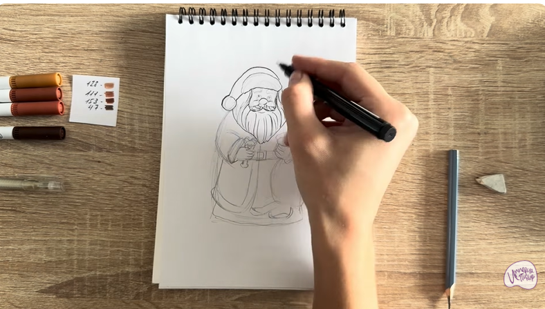 Рисуем Шоколадный Дед Мороз