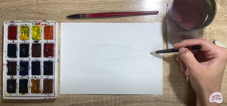 Рисуем Байкальский омуль