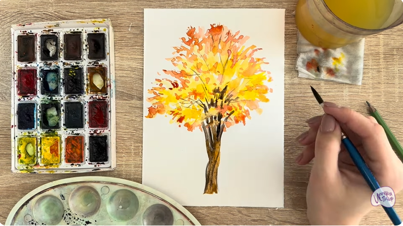 Рисуем Багрянник японский