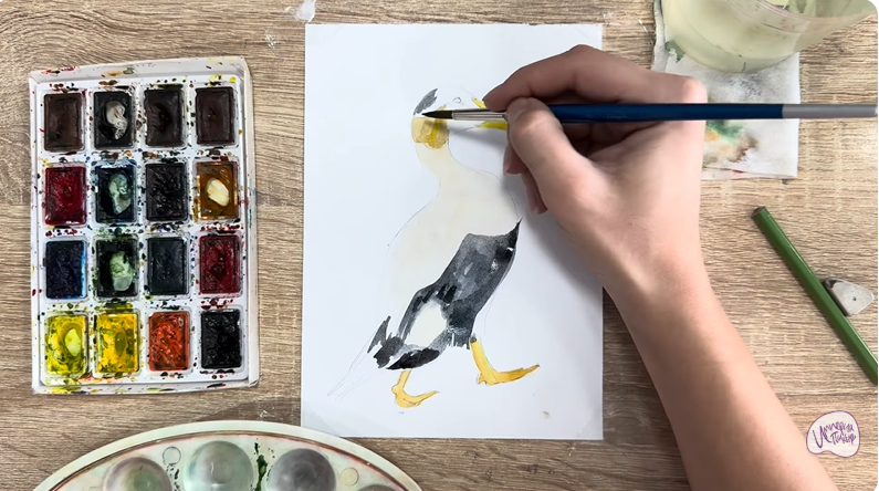 Рисуем Обыкновенная гага