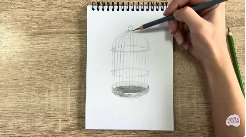 Рисуем Клетка для птиц
