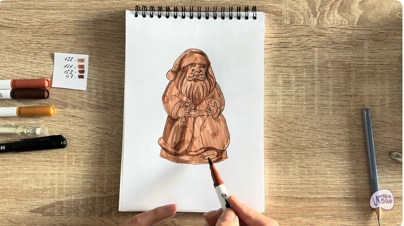 Рисуем Шоколадный Дед Мороз