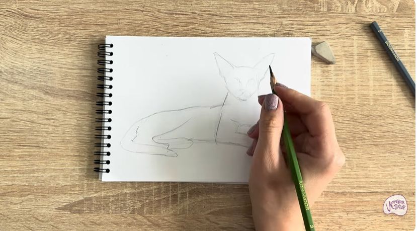 Рисуем Ориентальная кошка