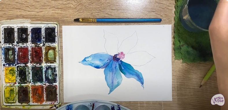 Рисуем Голубой цветок