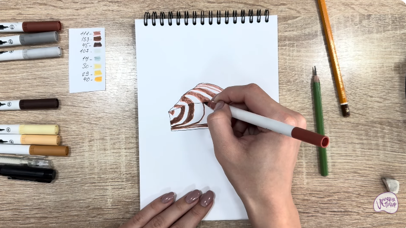 Рисуем Кекс "Зебра"