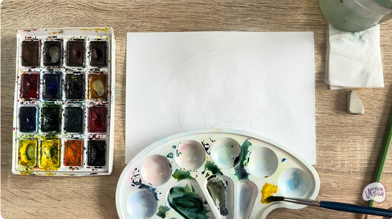 Рисуем Рамария жёлтая