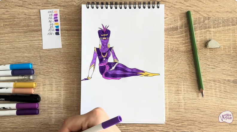 Рисуем Шамаханская Царица из "Три богатыря"