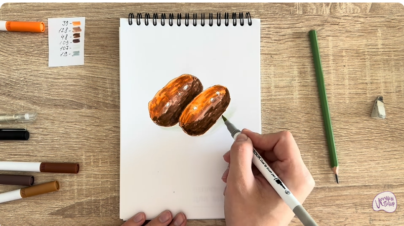 Рисуем Пирожное Картошка