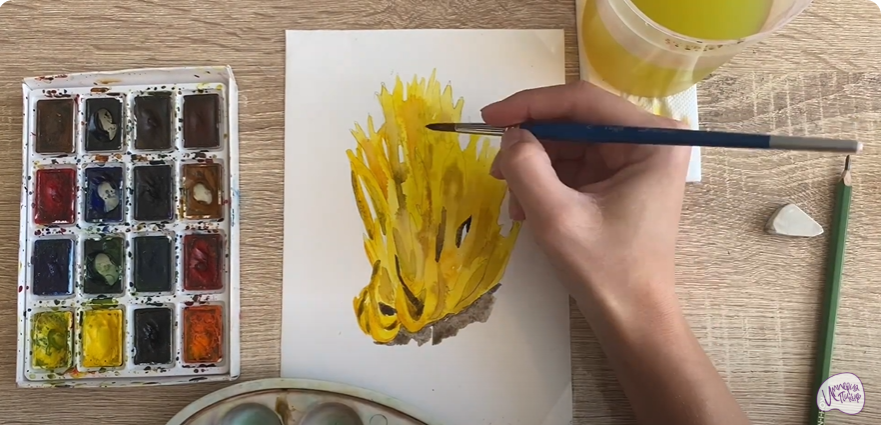 Рисуем Рогатик жёлтый