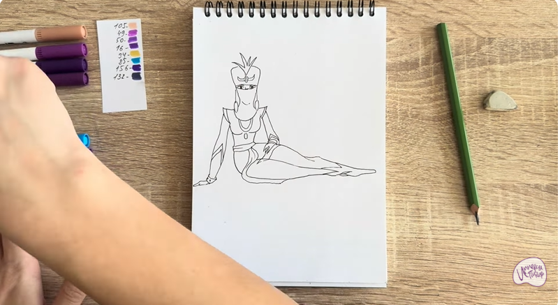 Рисуем Шамаханская Царица из "Три богатыря"