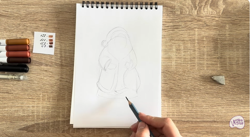 Рисуем Шоколадный Дед Мороз