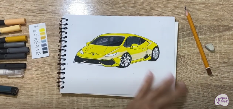 Рисуем Машина марки "Lamborghini"