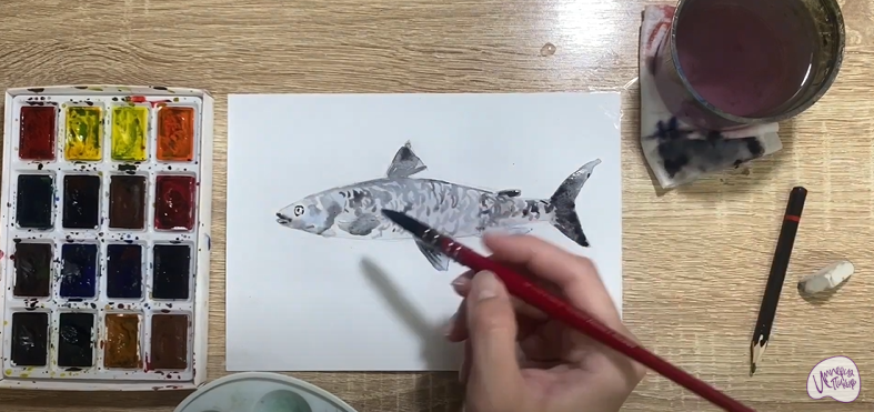 Рисуем Байкальский омуль
