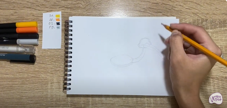 Рисуем Мультяшный аиста