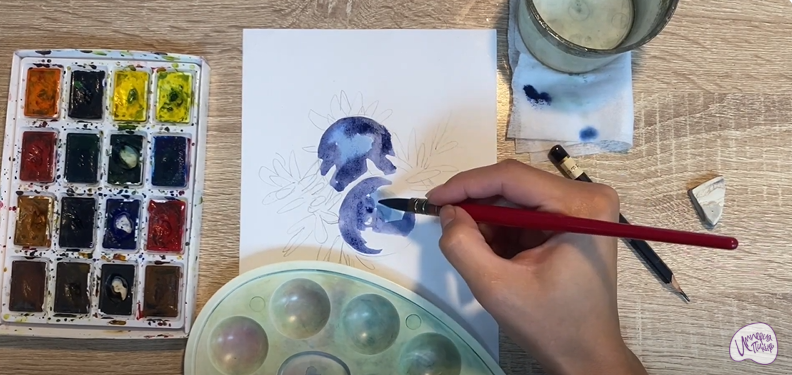 Рисуем Водяника чёрная