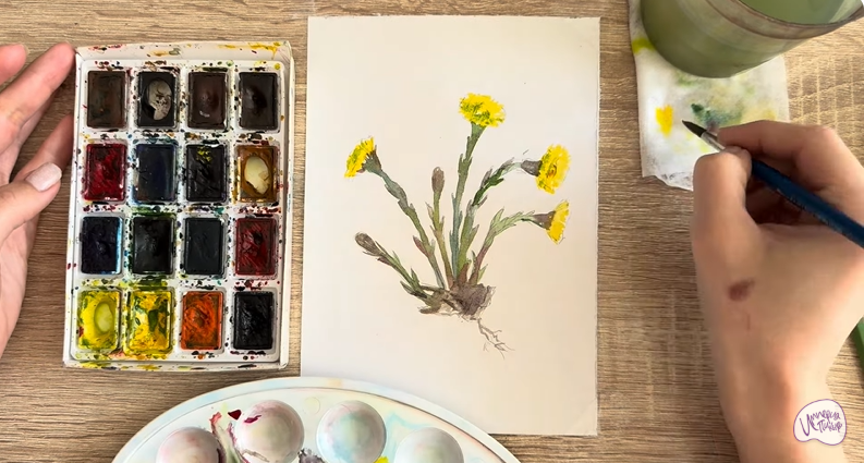 Рисуем Мать-и-мачеха