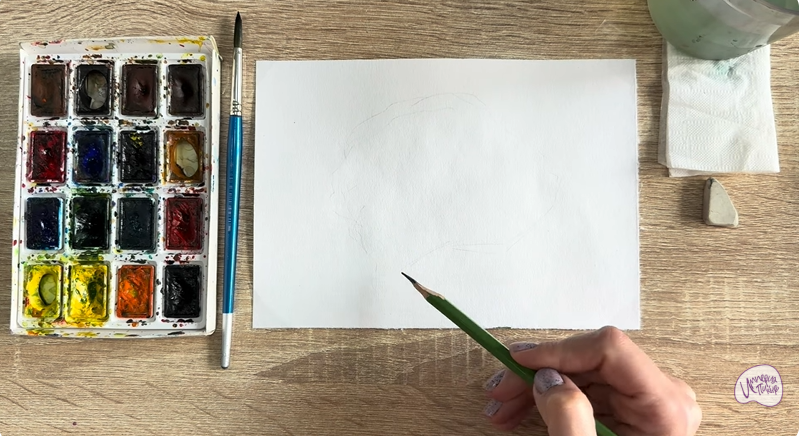 Рисуем Рамария жёлтая