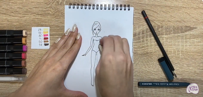 Рисуем Бумажная кукла