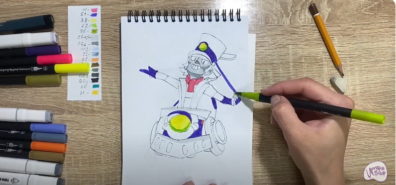 Рисуем Чак из Brawl Stars