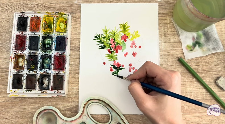 Рисуем Тис ягодный