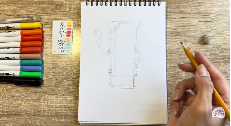 Рисуем Петя из мультфильма  "Домики"