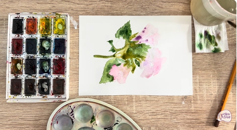 Рисуем Алтей лекарственный