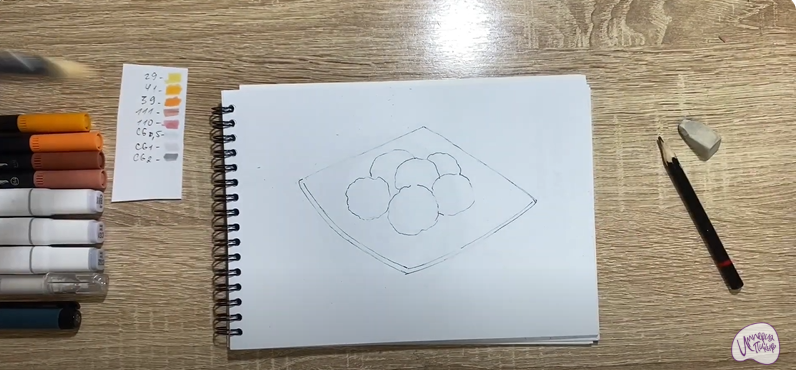 Рисуем Сырные шарики