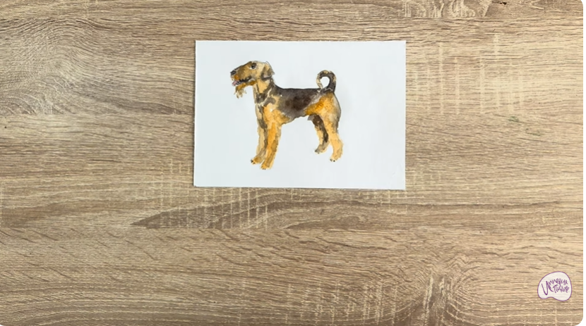 Рисуем Собака породы Эрдельтерьер