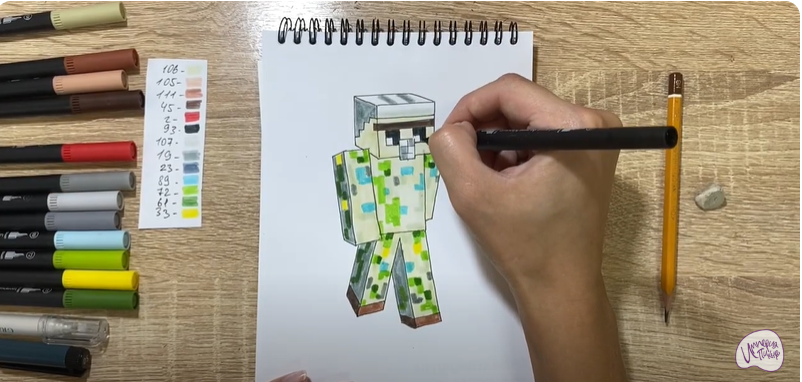 Рисуем Голем из "Minecraft"