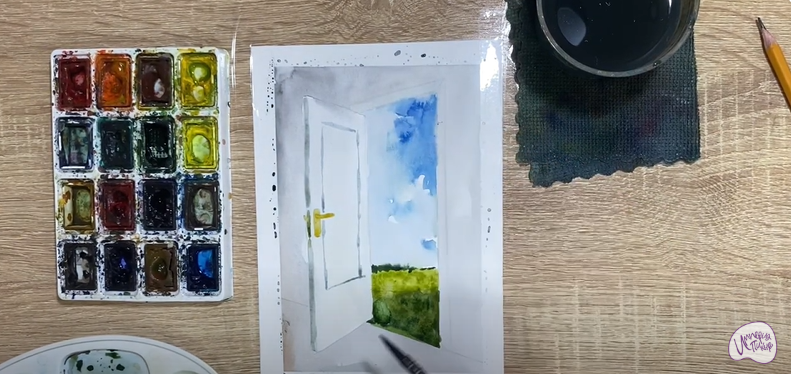Рисуем Открытая дверь
