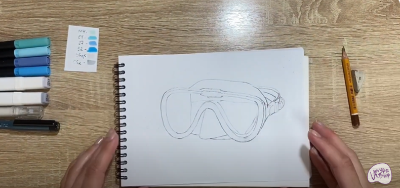 Рисуем Маска для плавания