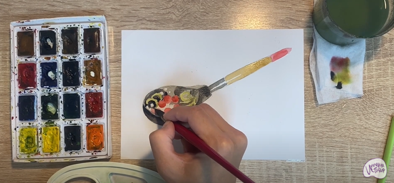 Рисуем Деревянная ложка