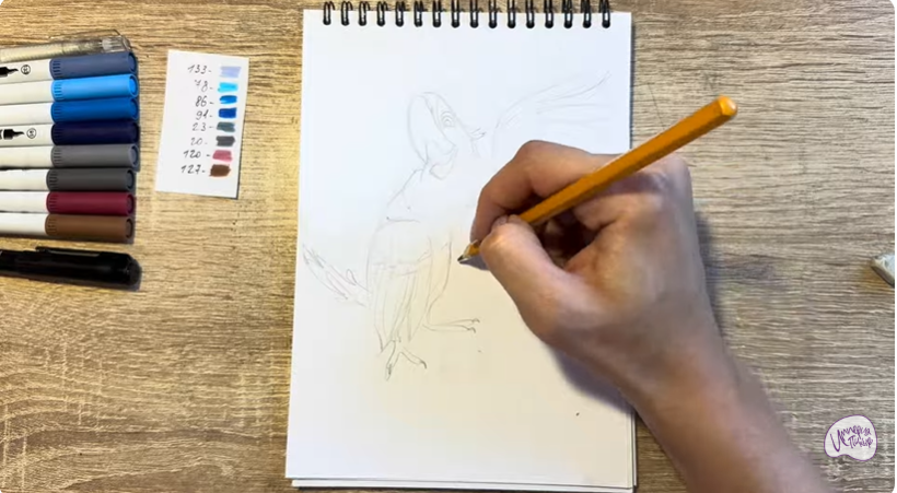 Рисуем Голубчик из "Рио" 