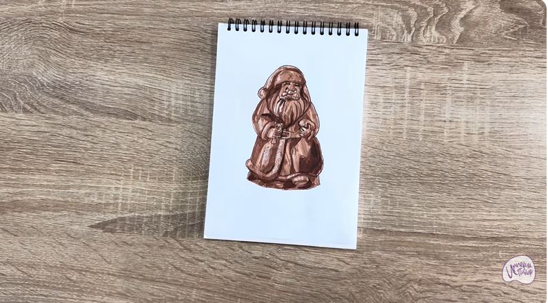 Рисуем Шоколадный Дед Мороз