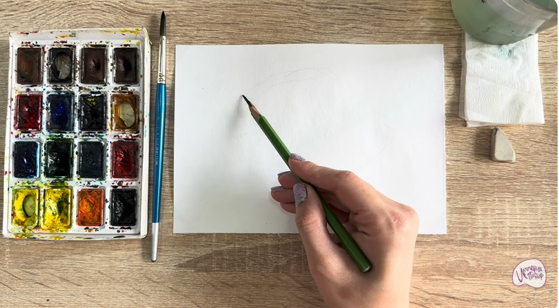 Рисуем Рамария жёлтая