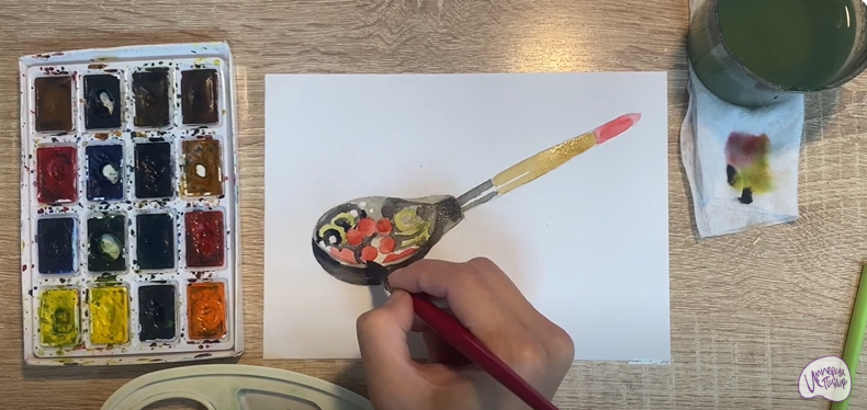 Рисуем Деревянная ложка