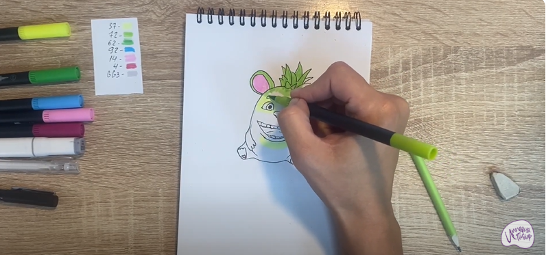 Рисуем Пиля из "Монсики"